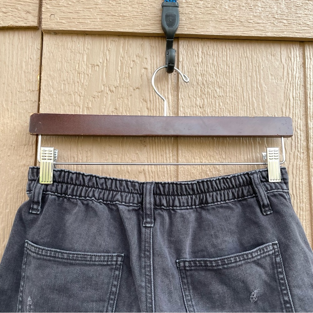 Aerie Womens Shorts Washed Black Frayed Hem Elastic Waist Daydream Denim Size XS - Picture 5 of 11